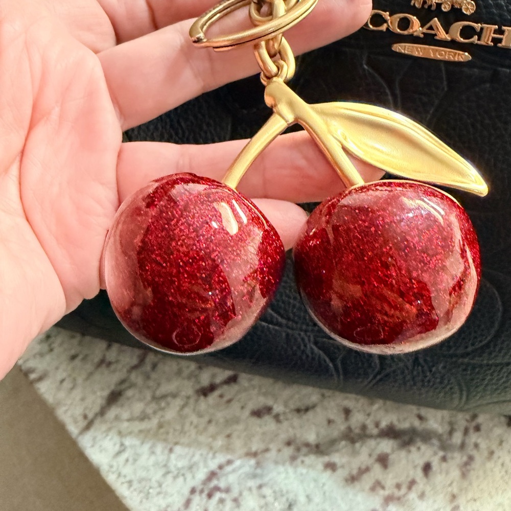 Coach - Red Cherry bag charm with Gold Details - Picture 12 of 13